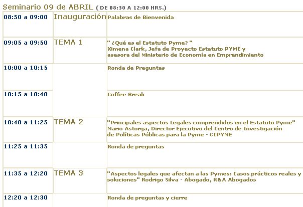 Seminario sobre Estatuto Pyme se realizará el 9 de abril en Santiago.