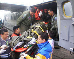 Fotos de sobrevivientes de accidente aéreo en La Junta.Gentileza Fuerza Aérea de Chile